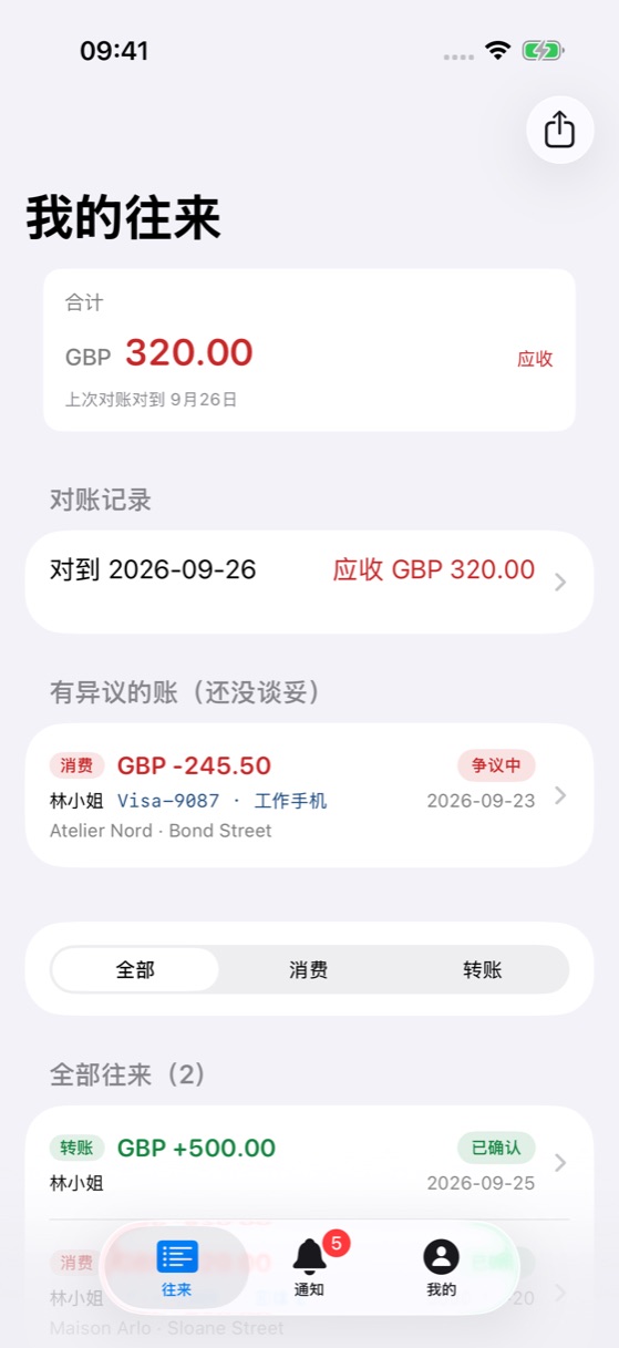 <b>我的往来</b>